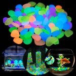 100 Pieces Glow in the Dark Fish Tank and Aquarium Pebbles, Aquarium and Fish Tank Decorations and Accessories, Outdoor Decorations, Lawn and Garden Accessories